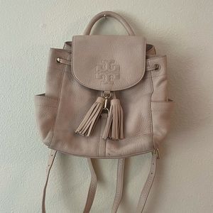 TORY BURCH PALE/NUDE PINK BACKPACK WITH TASSELS :)